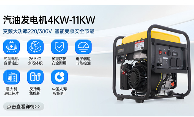 汽油发电机4KW-11KW 变频大功率220/380V